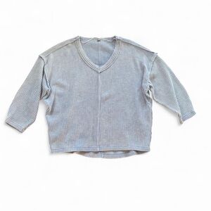 Free People Light Gray Crew Neck Sweater